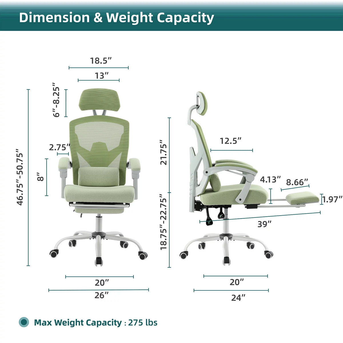 Ergonomic Mesh Office Chair with Lumbar Support M595