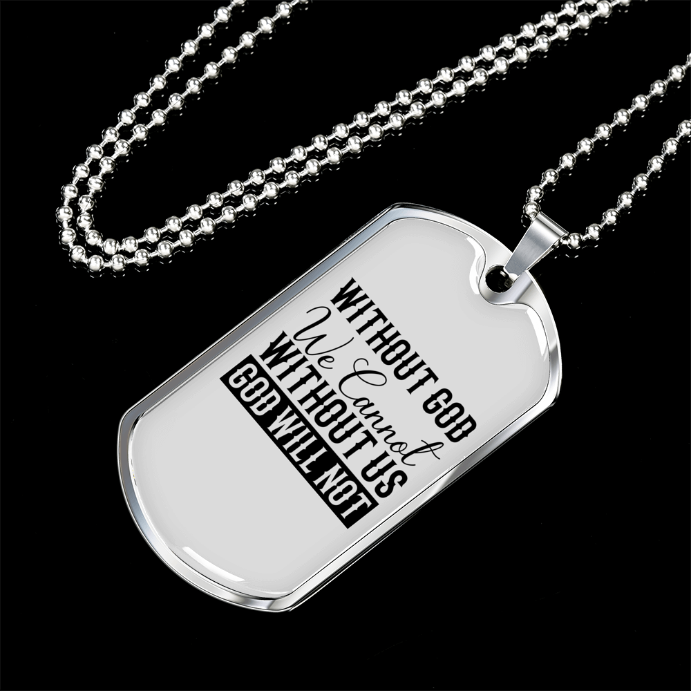 Christian Necklace Stainless Steel Dog Tag 24" Chain X666