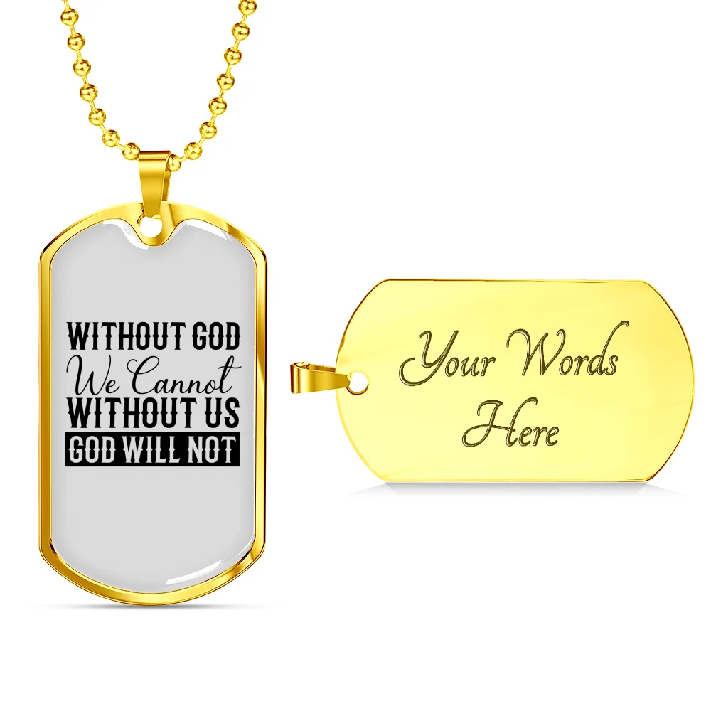 Christian Necklace Stainless Steel Dog Tag 24" Chain X666