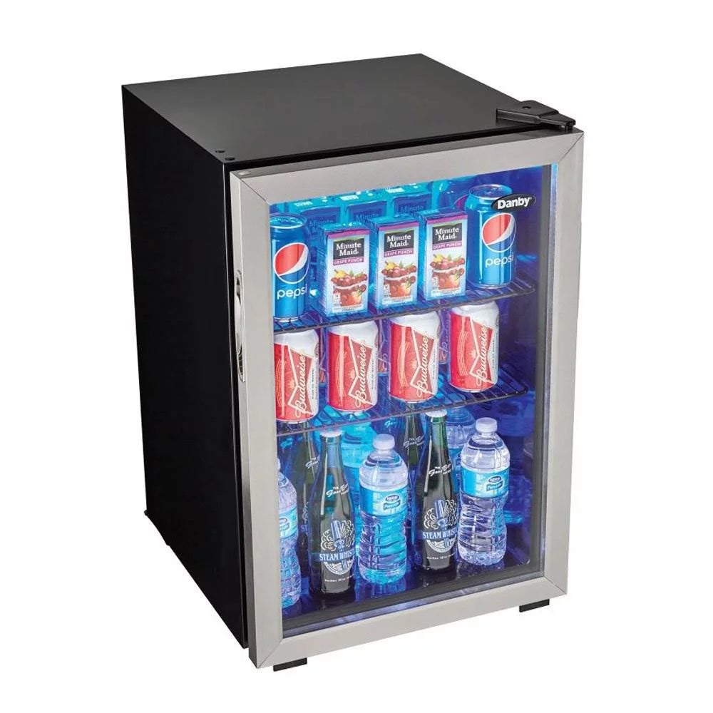 95 Can 2.6 Cu. Ft. Beverage Center Mini Fridge with Glass Door S78481