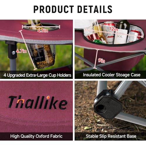 Portable Folding Camping Table with 4 Cup Holders E324246
