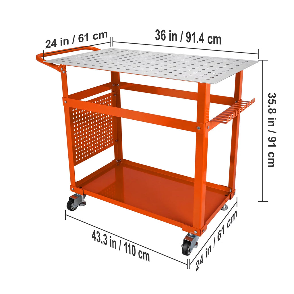 36 x 24 Welding Table with 5/8 Holes, 600lbs Load Capacity G137