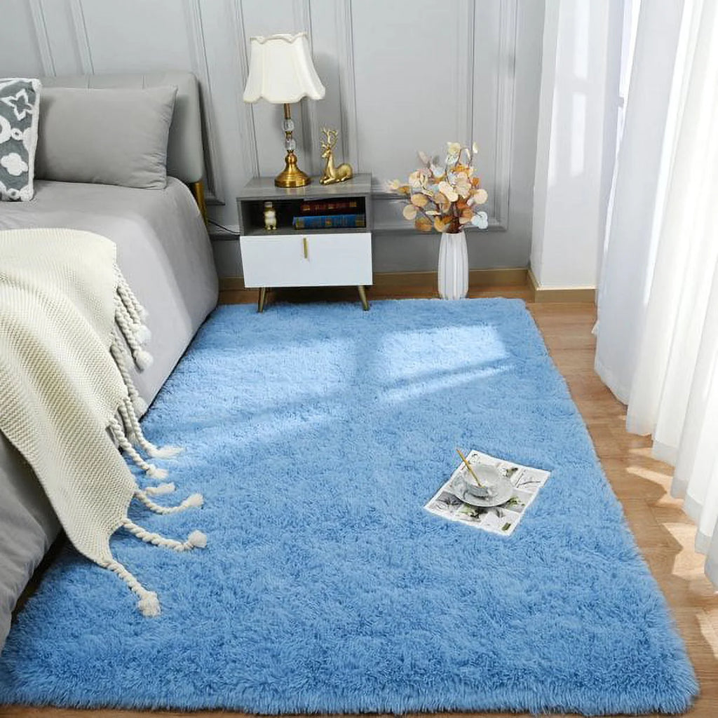 Super Soft Shaggy Area Rug 5'x8' Black P45900