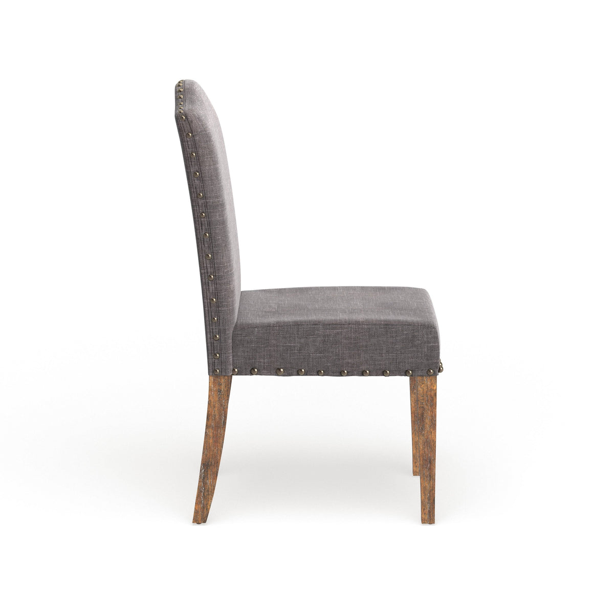 Rustic Brown Fabric Dining Chairs Set of 2 D256