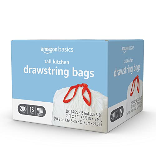 13 Gallon 120 Count Tall Kitchen Drawstring Trash Bags G196