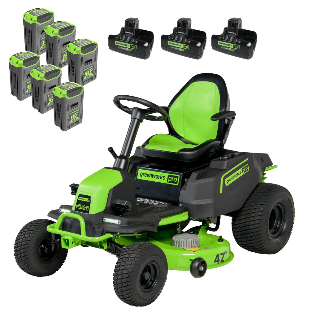 60V 42 Cordless Battery Riding Lawn Mower with 8.0Ah Batteries S224083