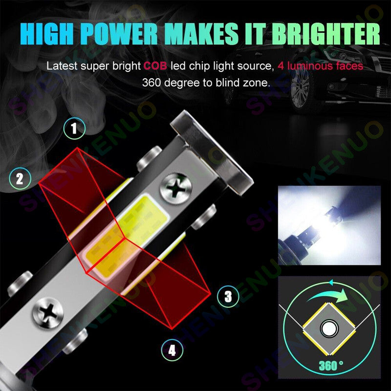 4pc 6000K White H9 H11 High/Low Beam Headlights M182