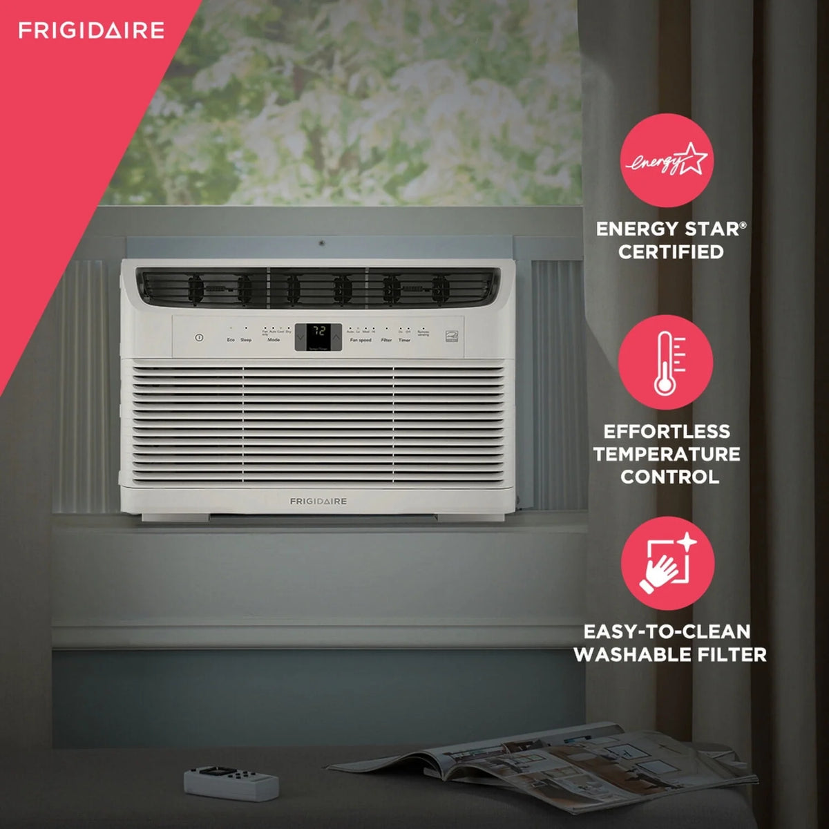 5,000 BTU Window-Mounted Air Conditioner with Remote Control, White V59952