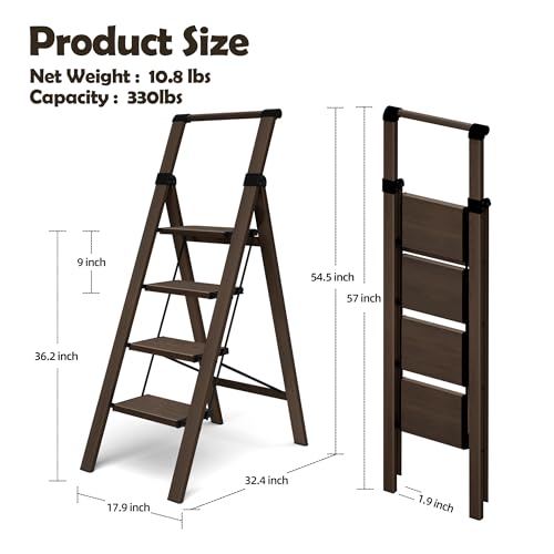 3 Step Foldable Aluminum Step Ladder with Handgrip N661