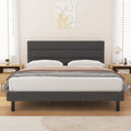 Twin Size Wingback Fabric Upholstered Platform Bed Frame B370600