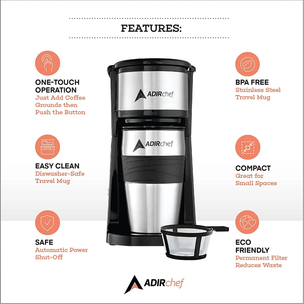 Single Serve Coffee Maker 15 oz. Black E597