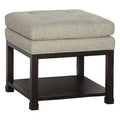 Granite/Almond Buff Tufted Square Ottoman with Storage M45034