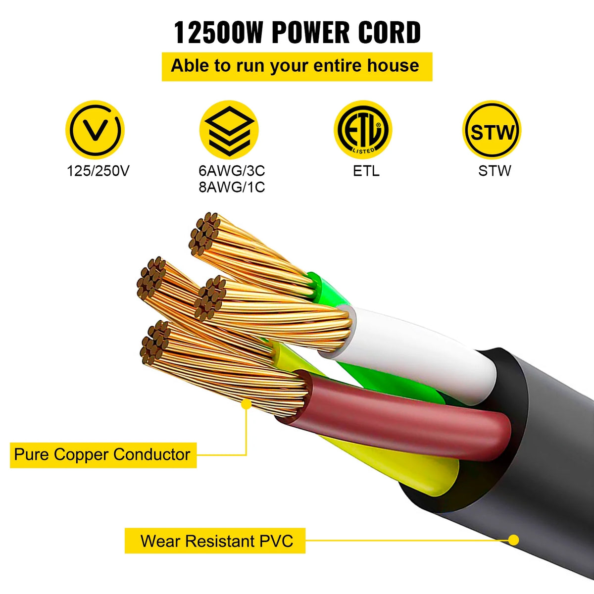 50 ft 50 Amp RV Extension Cord with Molded Connector V78194