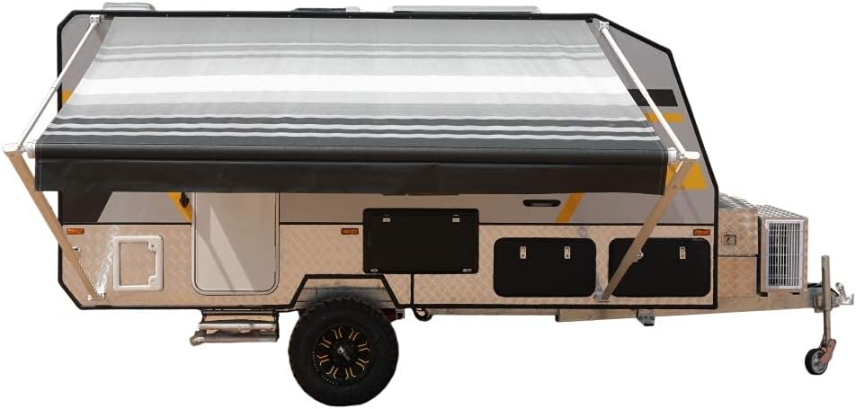 Black 12x8 Ft Retractable RV Trailer Awning G93052