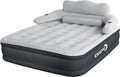 Queen Air Mattress with Headboard, 18 Inch Built-in Pump Grey H24969