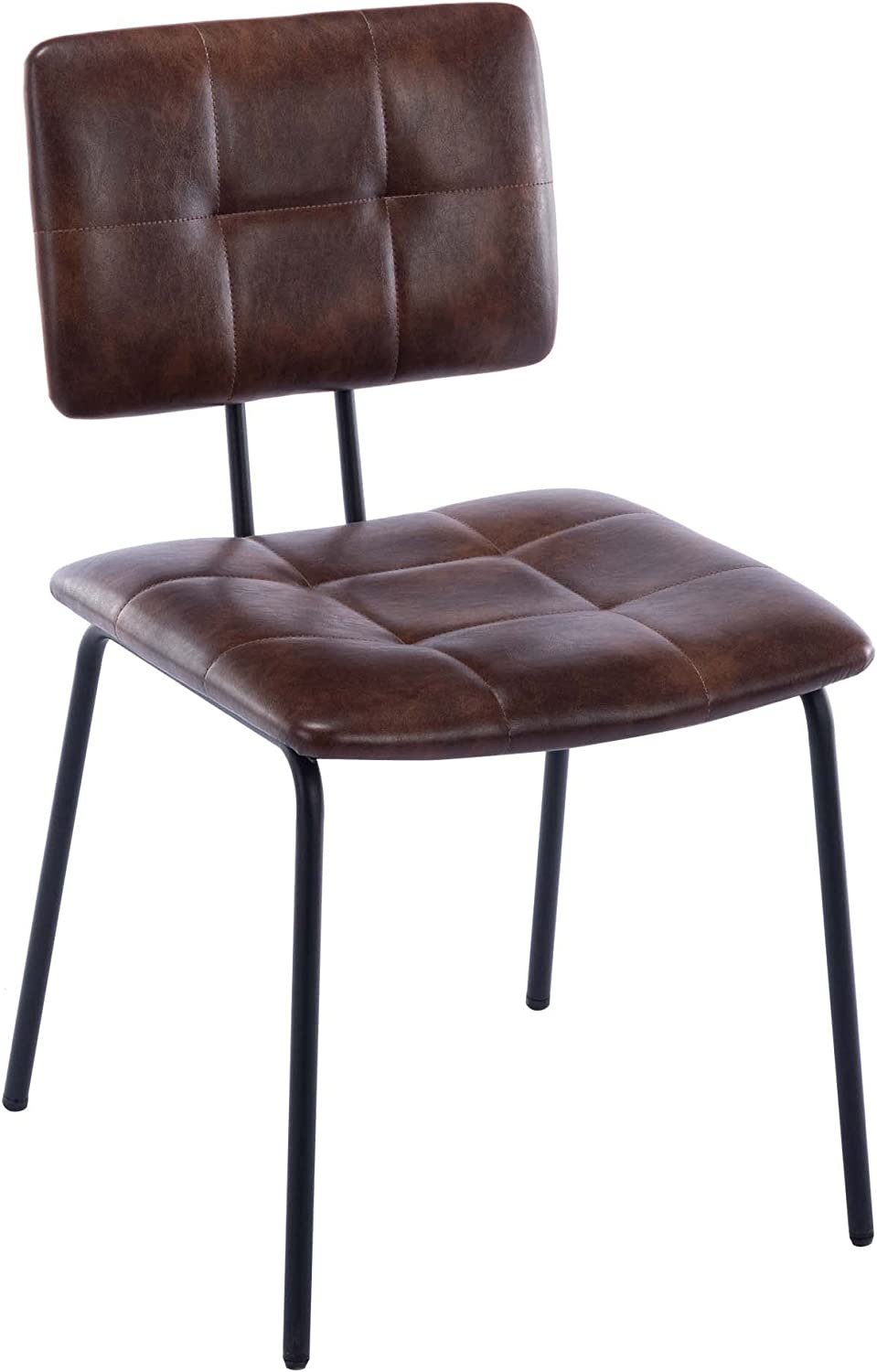 Faux Leather Upholstered Dining Chairs Set of 2 with Metal Legs Z152