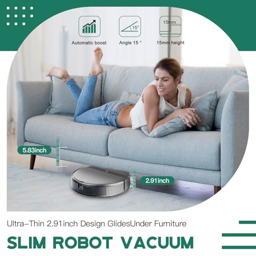 Robot Vacuum and Mop Combo, 2-in-1 Robotic Vacuum Cleaner with Tangle-Free Suction H588