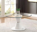 Clear Glass White Coffee Table M201704