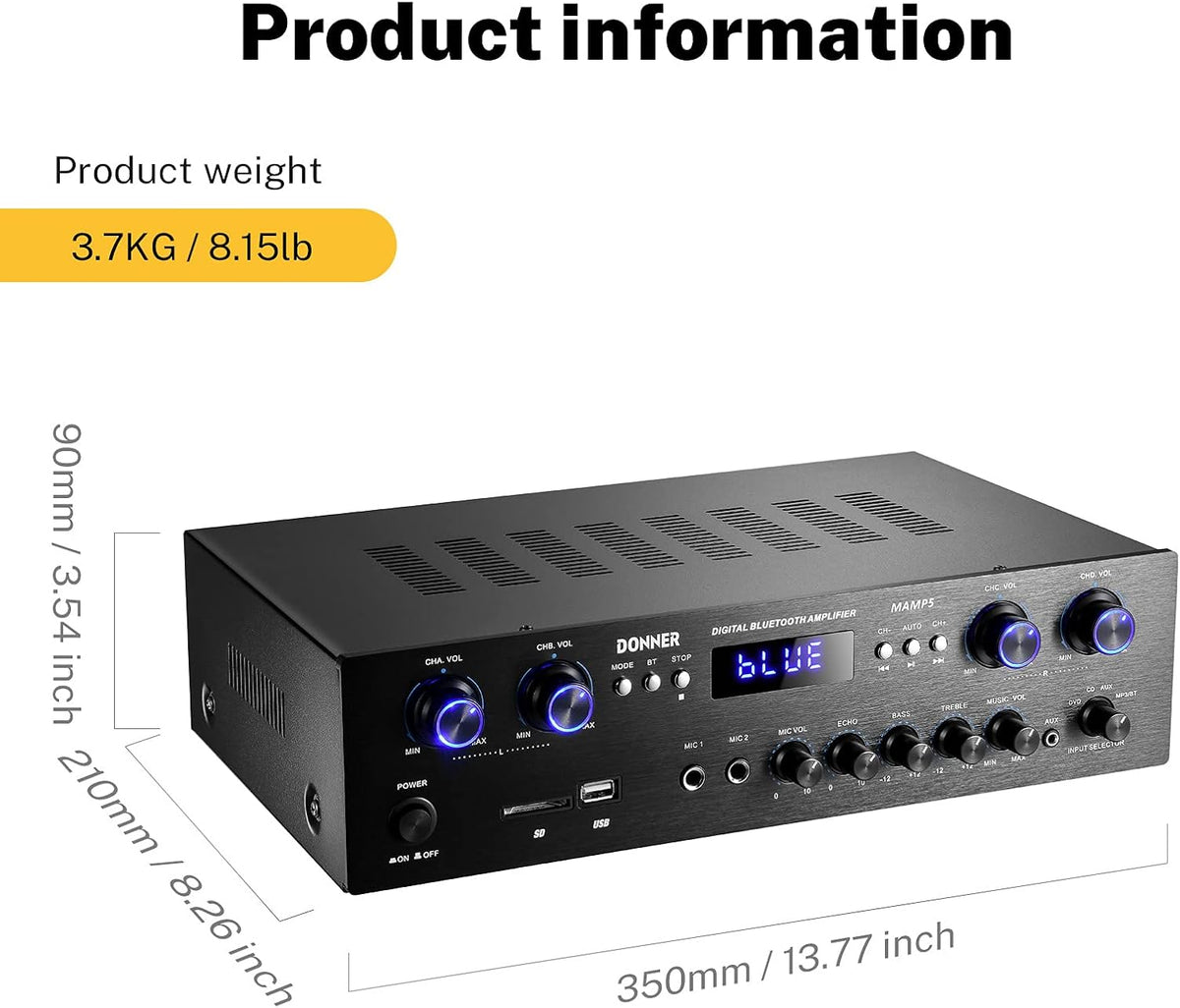 4 Channel 440W Peak Power Stereo Audio Amplifier Receiver Z617705