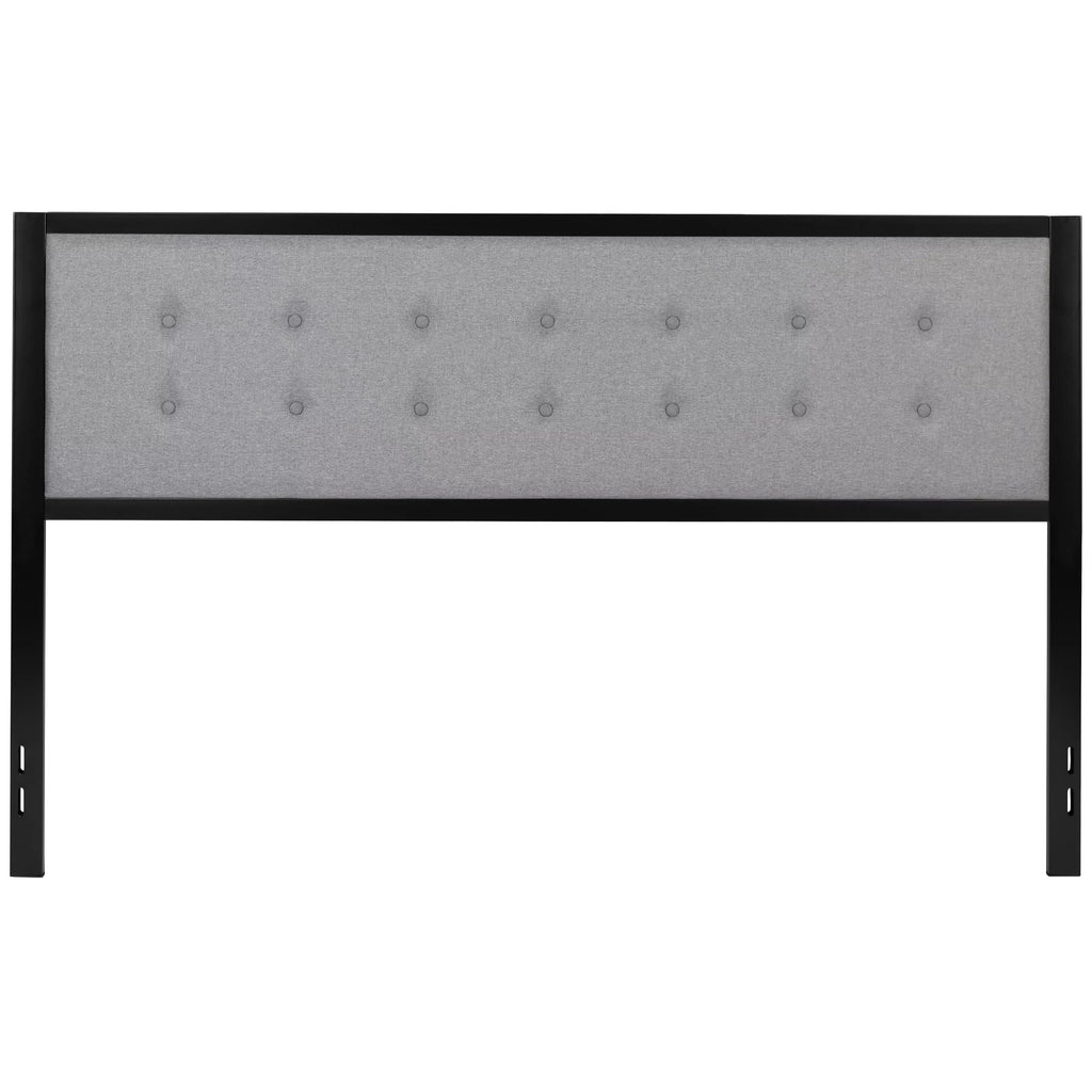 Light Gray Fabric Upholstered King Size Headboard D92970