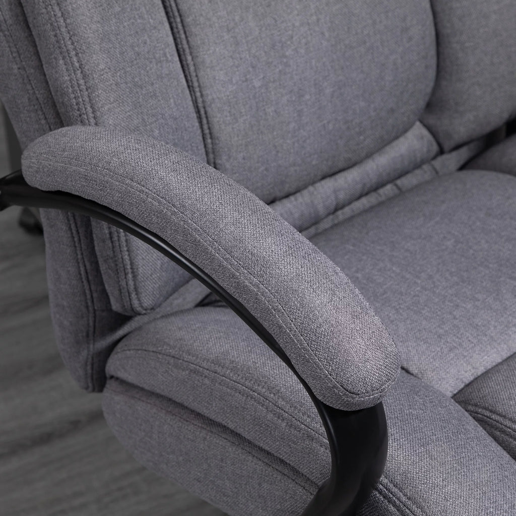 Light Grey Linen Fabric High Back Executive Office Chair V924901