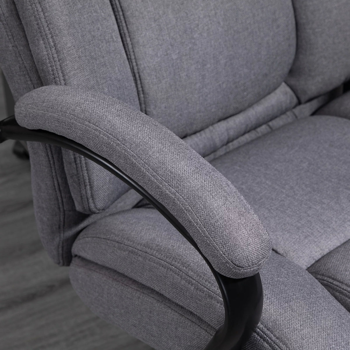 Light Grey Linen Fabric High Back Executive Office Chair V924901