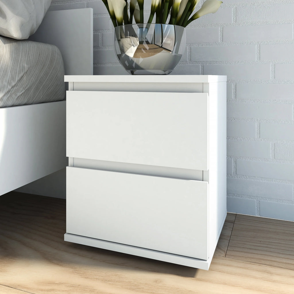 White 2 Drawer Nightstand N4271