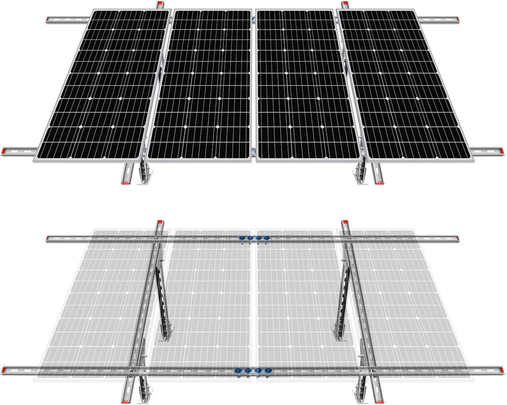 Adjustable Solar Panel Mounting Brackets Kit for 1-4pcs Solar Panels K201