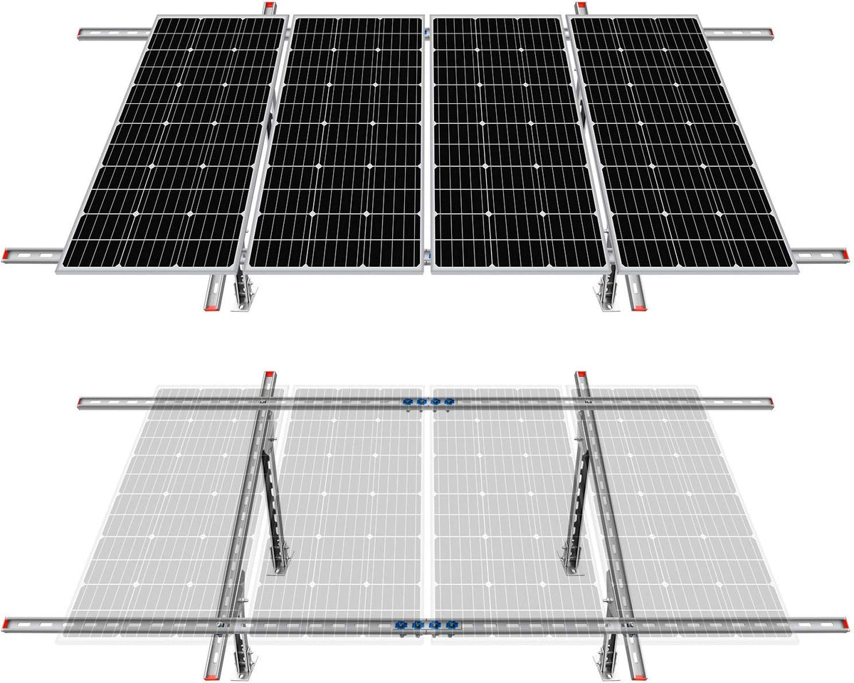Adjustable Solar Panel Mounting Brackets Kit for 1-4pcs Solar Panels K201