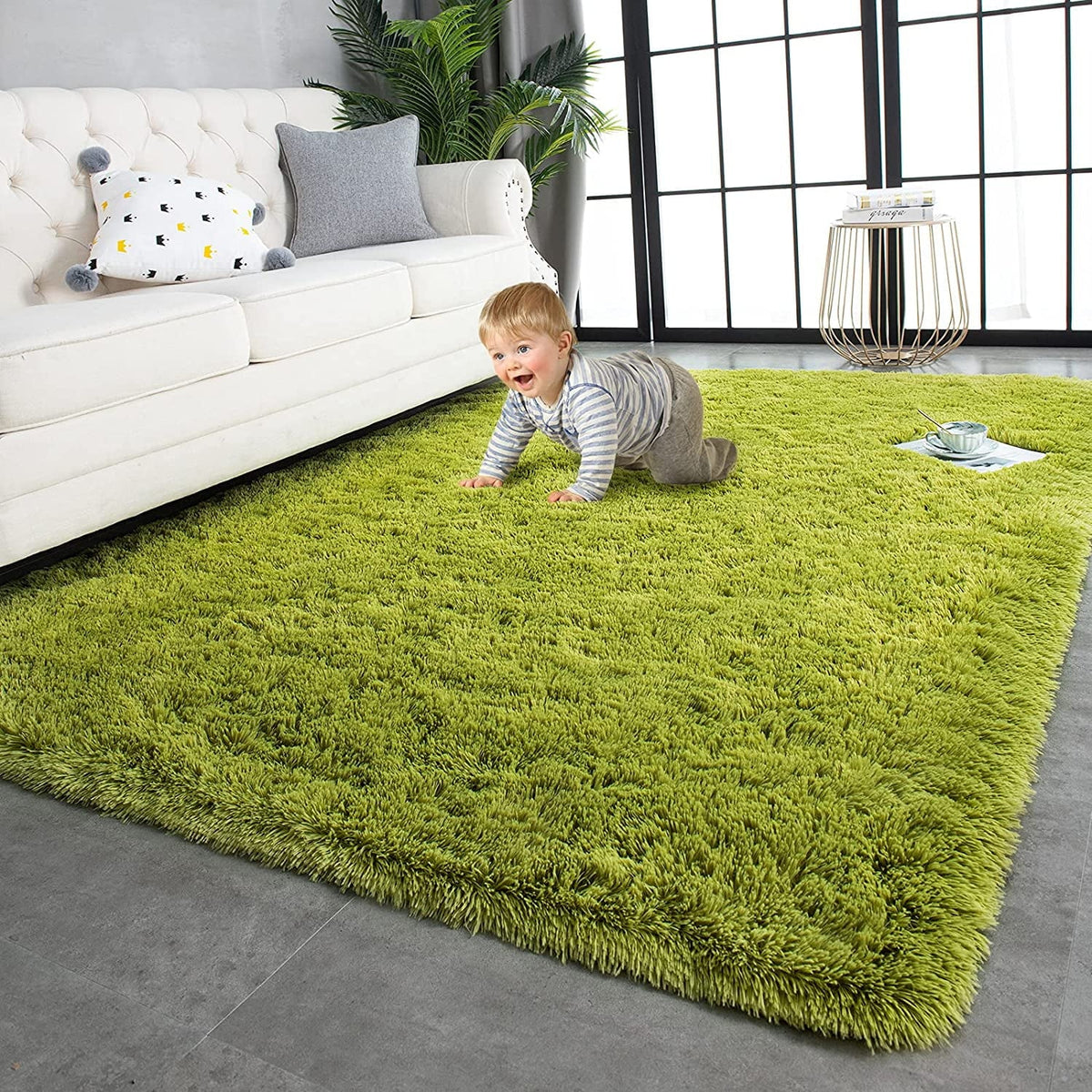 Super Soft Shaggy Area Rug 5'x8' Black P45900