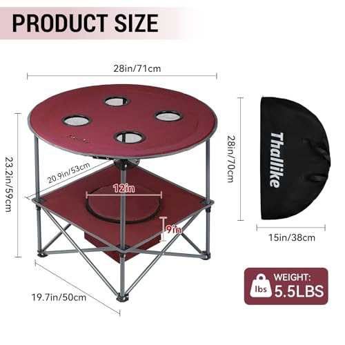 Portable Folding Camping Table with 4 Cup Holders E324246