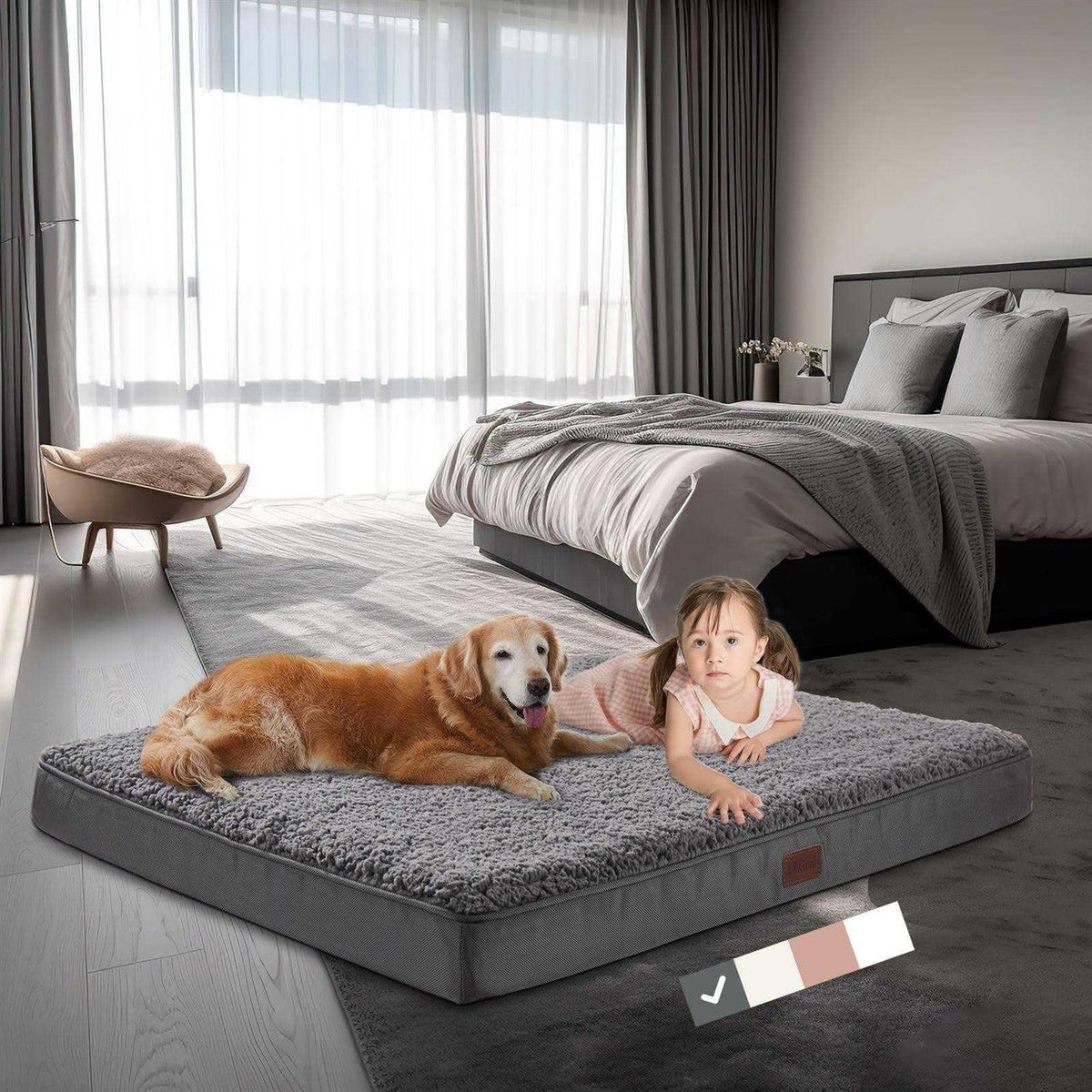 Orthopedic Dog Bed with Egg Foam and Non-Slip Bottom A2739