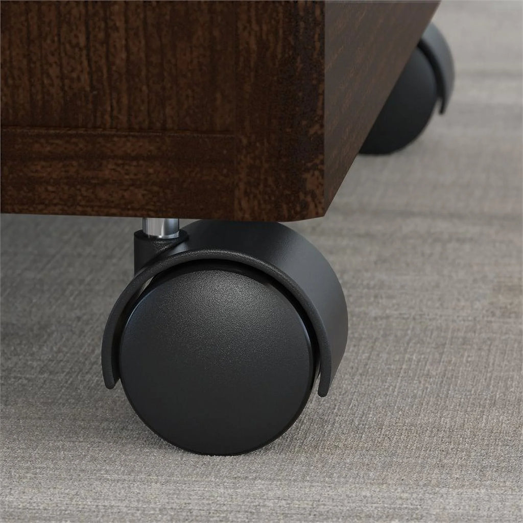 Left Hand U-Shaped Desk with Mobile File Cabinet in Mocha Cherry Z68498