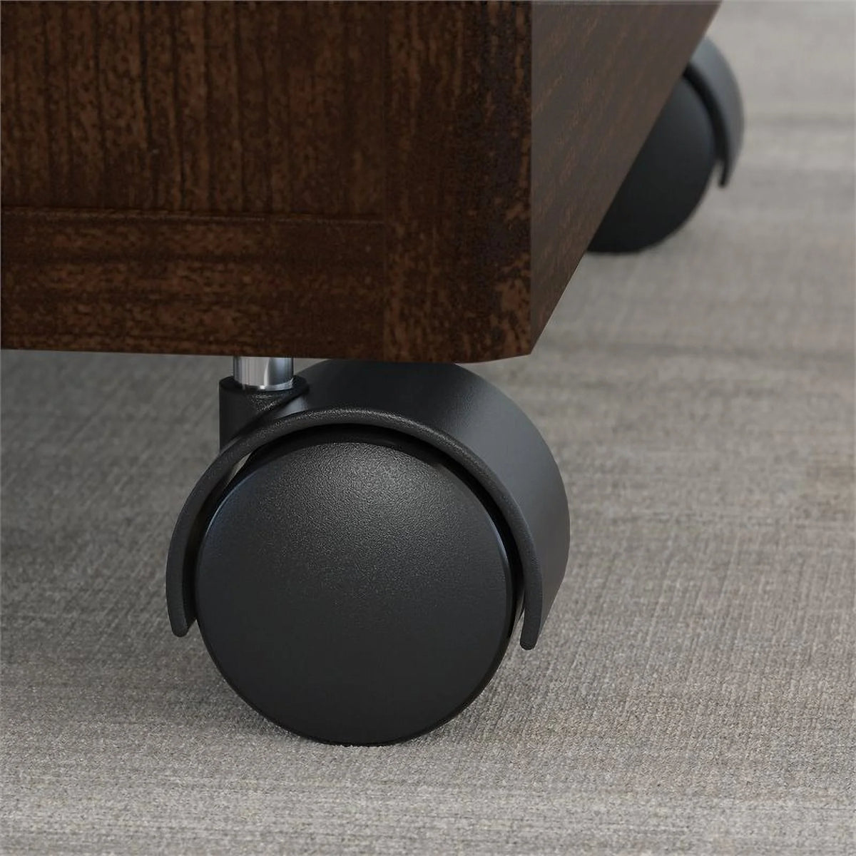 Left Hand U-Shaped Desk with Mobile File Cabinet in Mocha Cherry Z68498