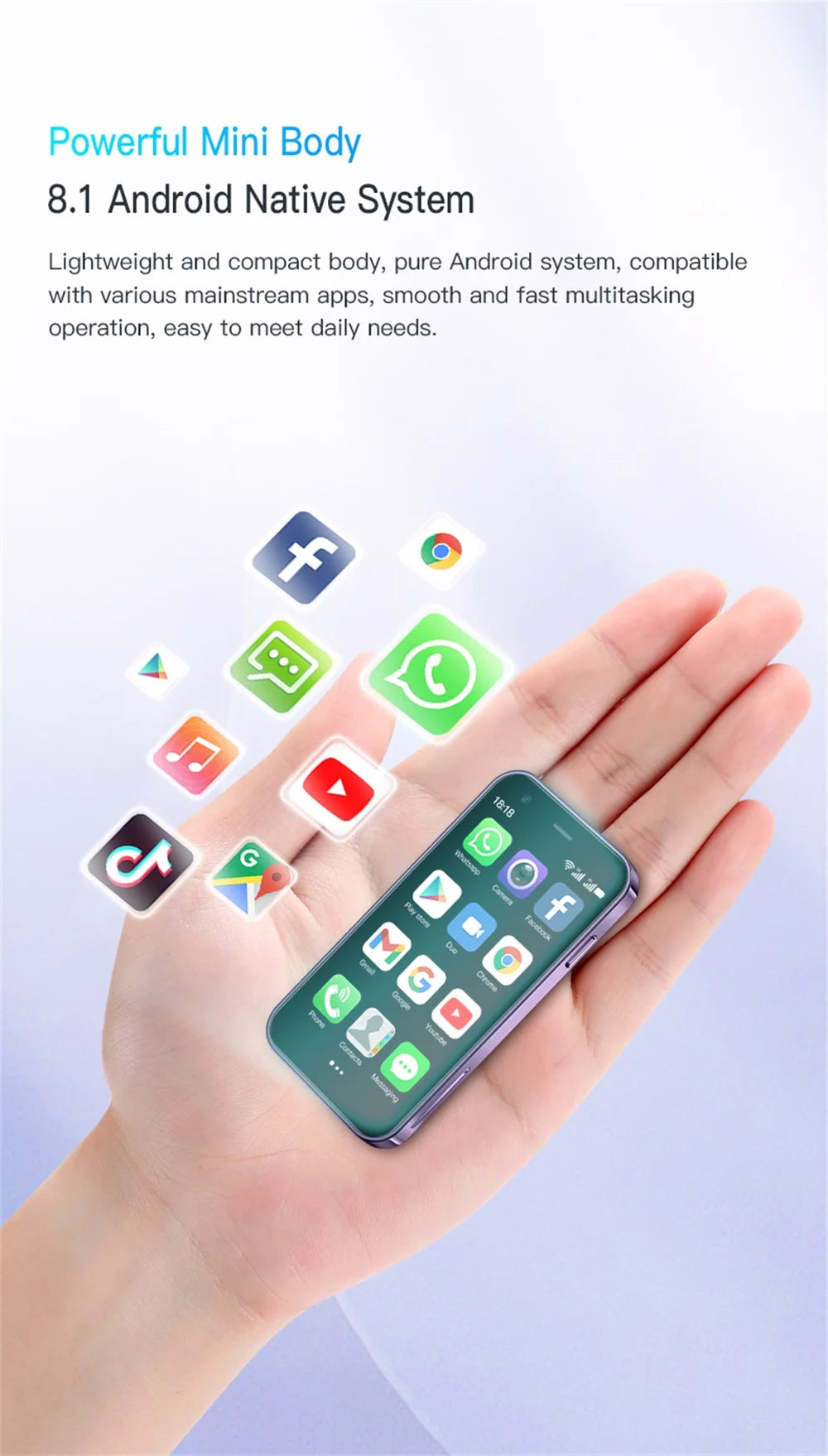 Unlocked 3G Mini Smartphone Android 8.1 2GB RAM 16GB ROM P694