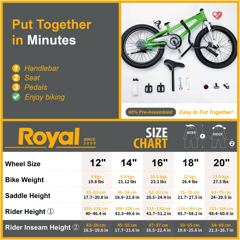 Kids Bike 12 14 16 18 20 Inch Bicycle F62421