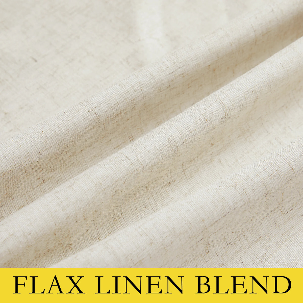 Natural 100% Blackout Linen Kitchen Curtains 63 inch 2 Panels K530861