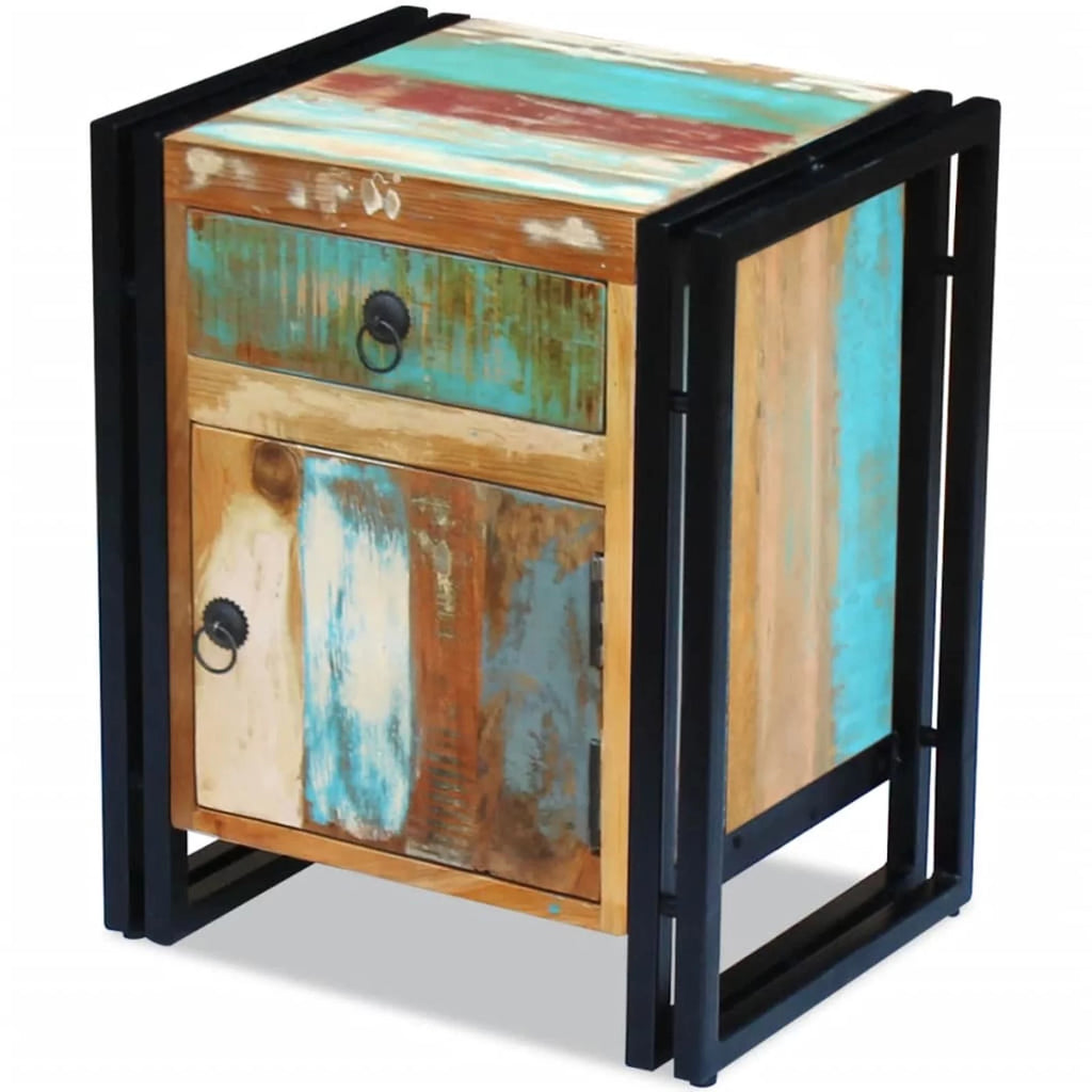 Reclaimed Wood Nightstand with Storage Drawer N745633