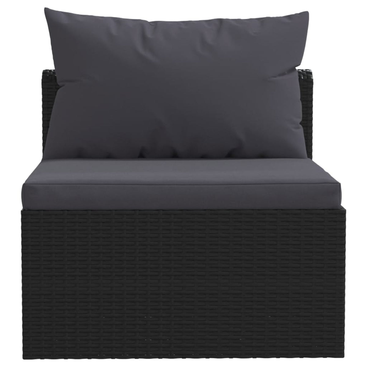 Black Poly Rattan 3 Piece Patio Sofa Set with Cushions H6145