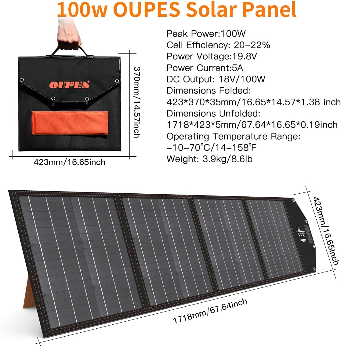 Portable Power Station 600W Solar Generator with 100W Panel 186000mAh Battery Backup J53663
