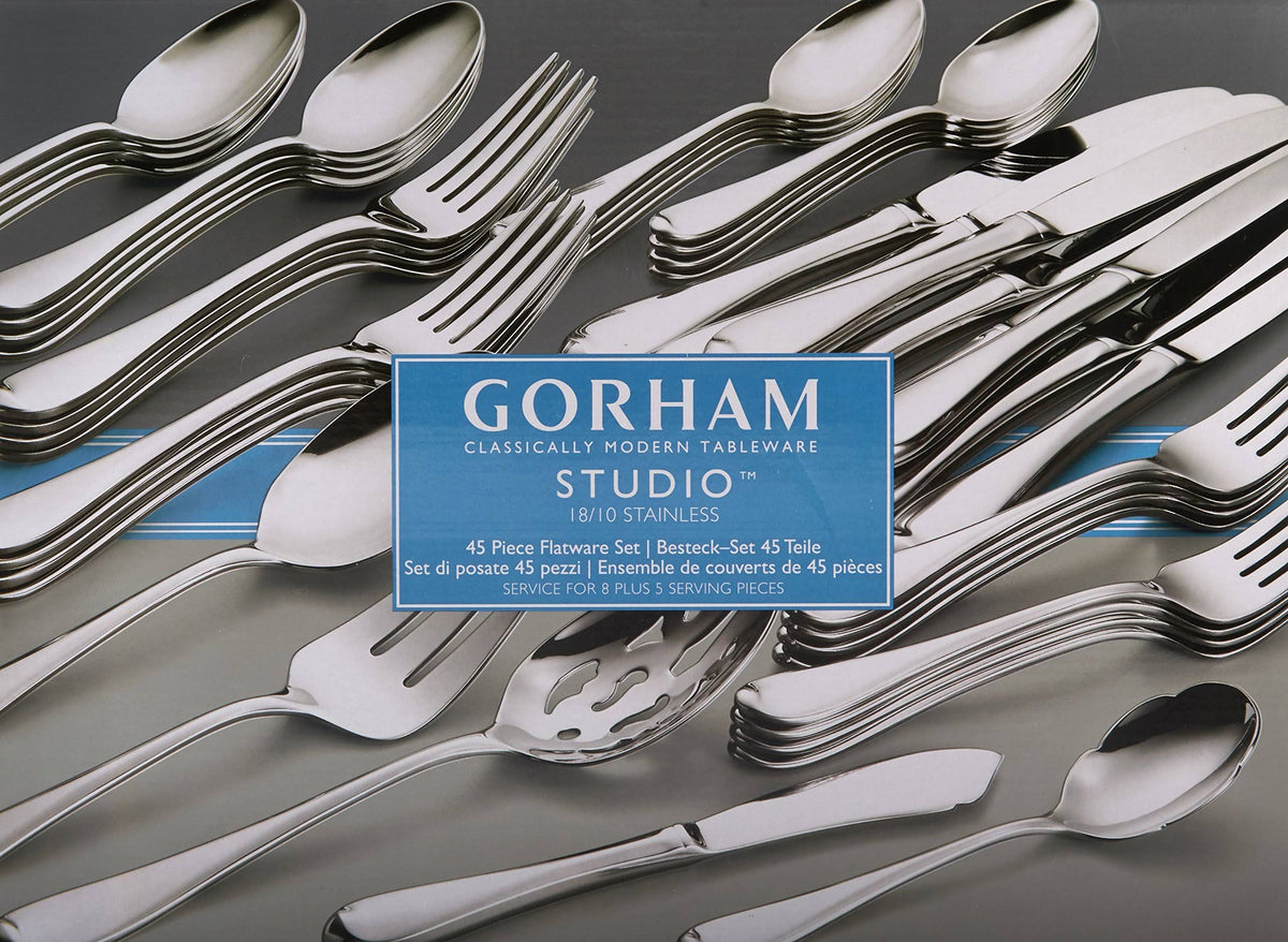45 Piece Stainless Flatware Set, Service for 8 E69248