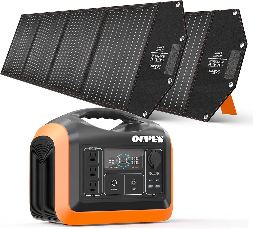 Portable Power Station 600W Solar Generator with 100W Panel 186000mAh Battery Backup J53663
