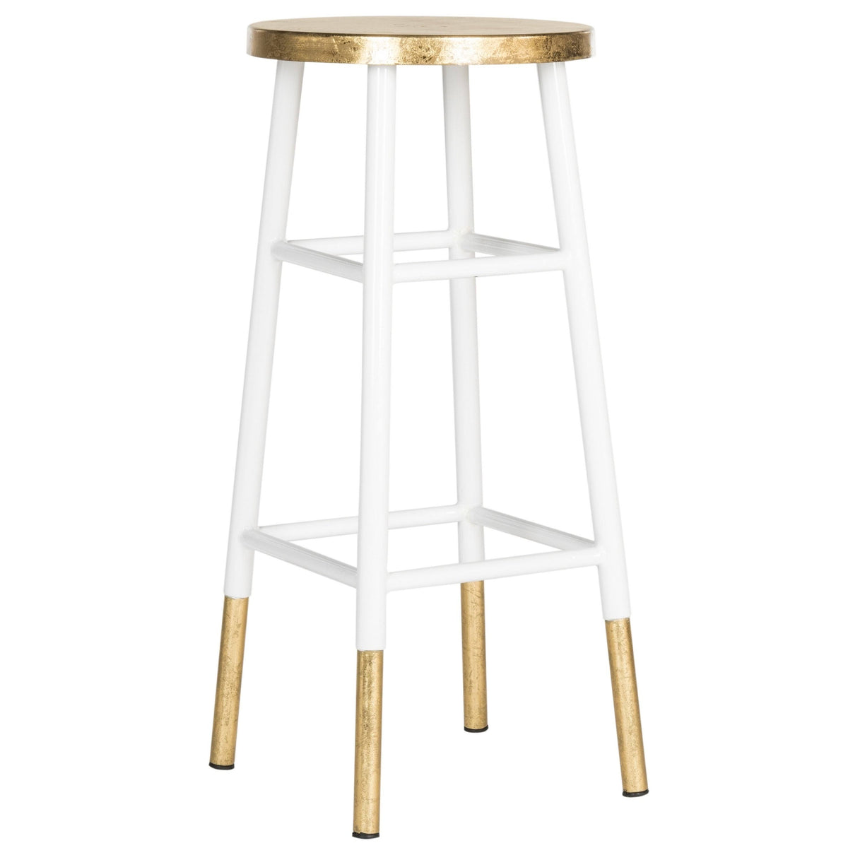 Metallic Bar Stool, White/Gold E29829