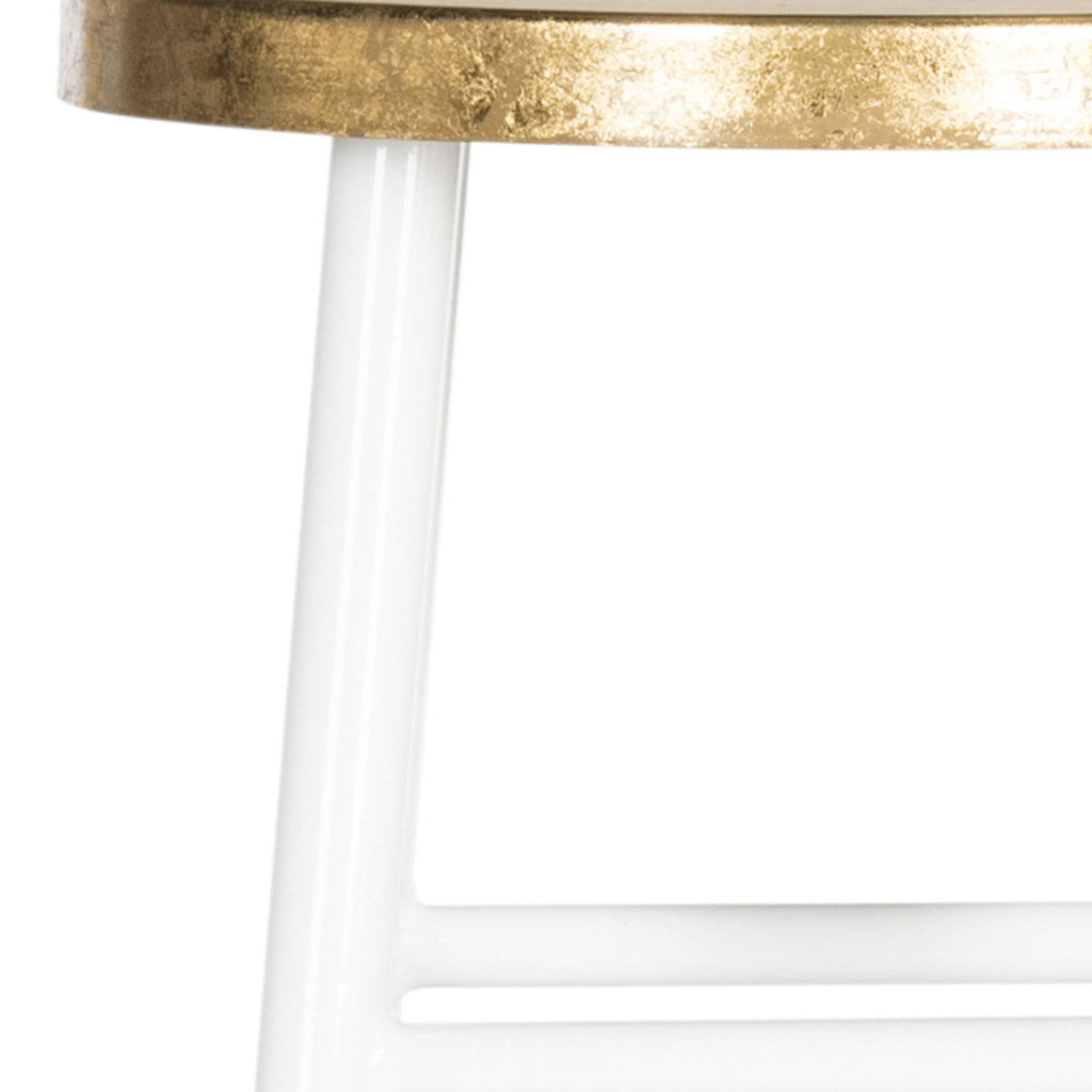 Metallic Bar Stool, White/Gold E29829