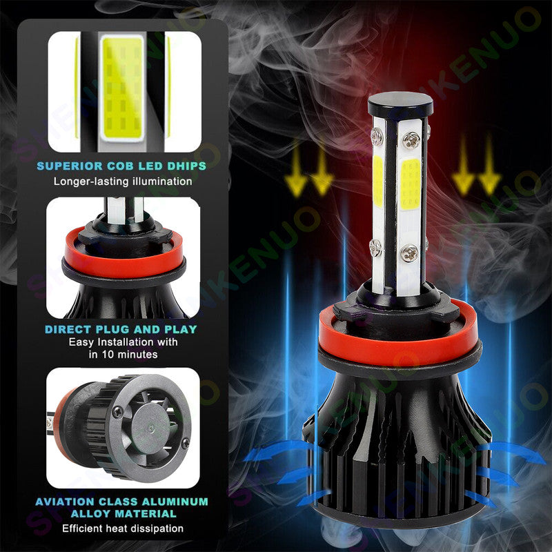 4pc 6000K White H9 H11 High/Low Beam Headlights M182