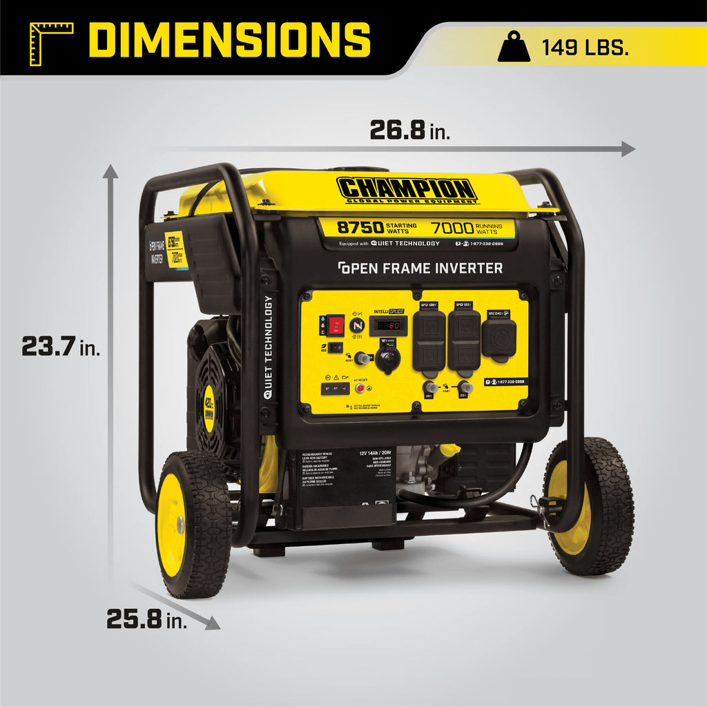 8750-Watt Open Frame Inverter with Electric Start M46868