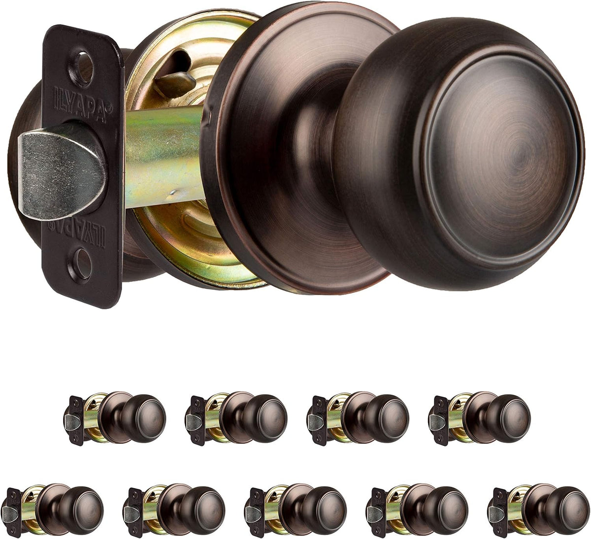 Oil Rubbed Bronze Privacy Door Knobs, Ball Style, 10 Pack V88604