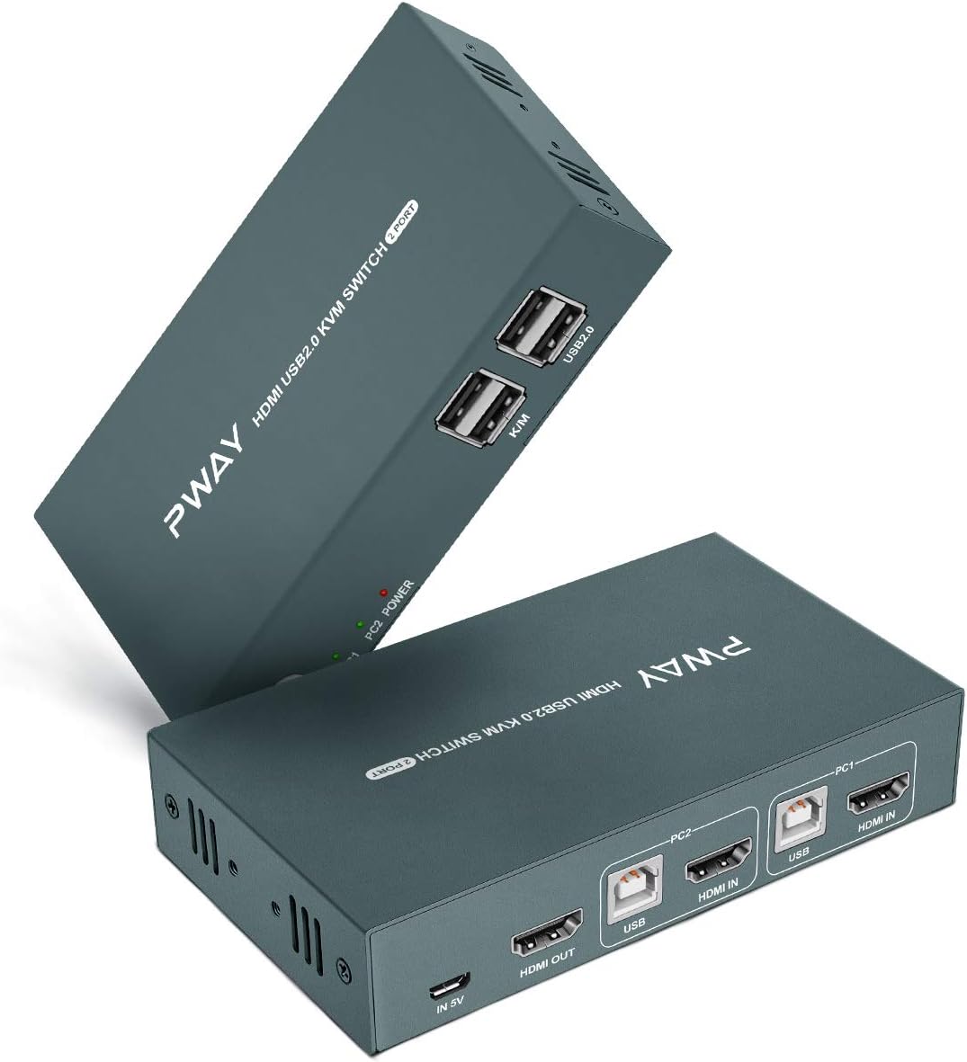 KVM Switch HDMI 2 Port, 4K@30Hz, USB2.0 Hub, with 2 HDMI and 2 USB Cables Q436069