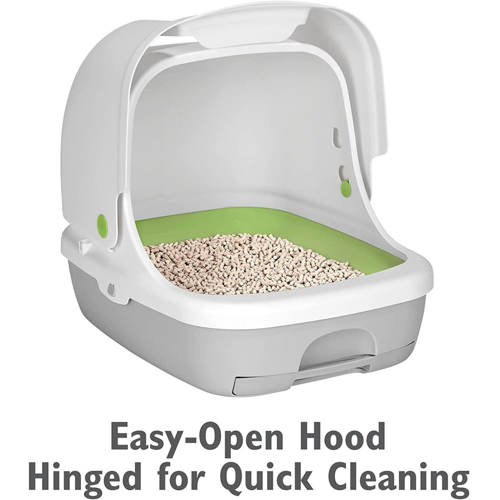 Hooded Cat Litter Box Starter Kit with Litter Pellets & Pads I529669