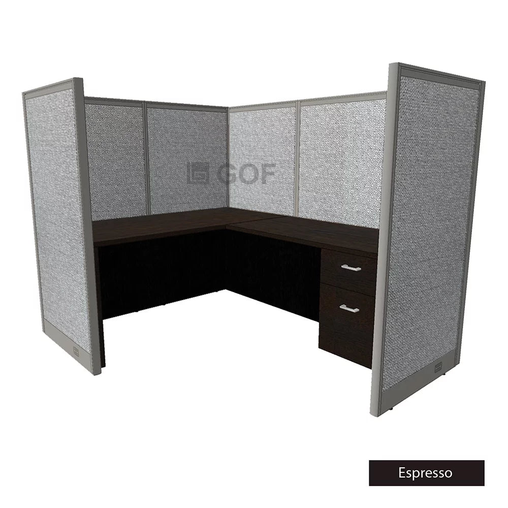 1 Person Workstation Cubicle with Desk, Artisan Grey L843